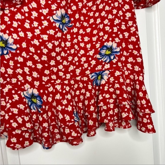 Topshop Bardot Off Shoulder Floral Ruffle Dress size 10 - Picture 4 of 12
